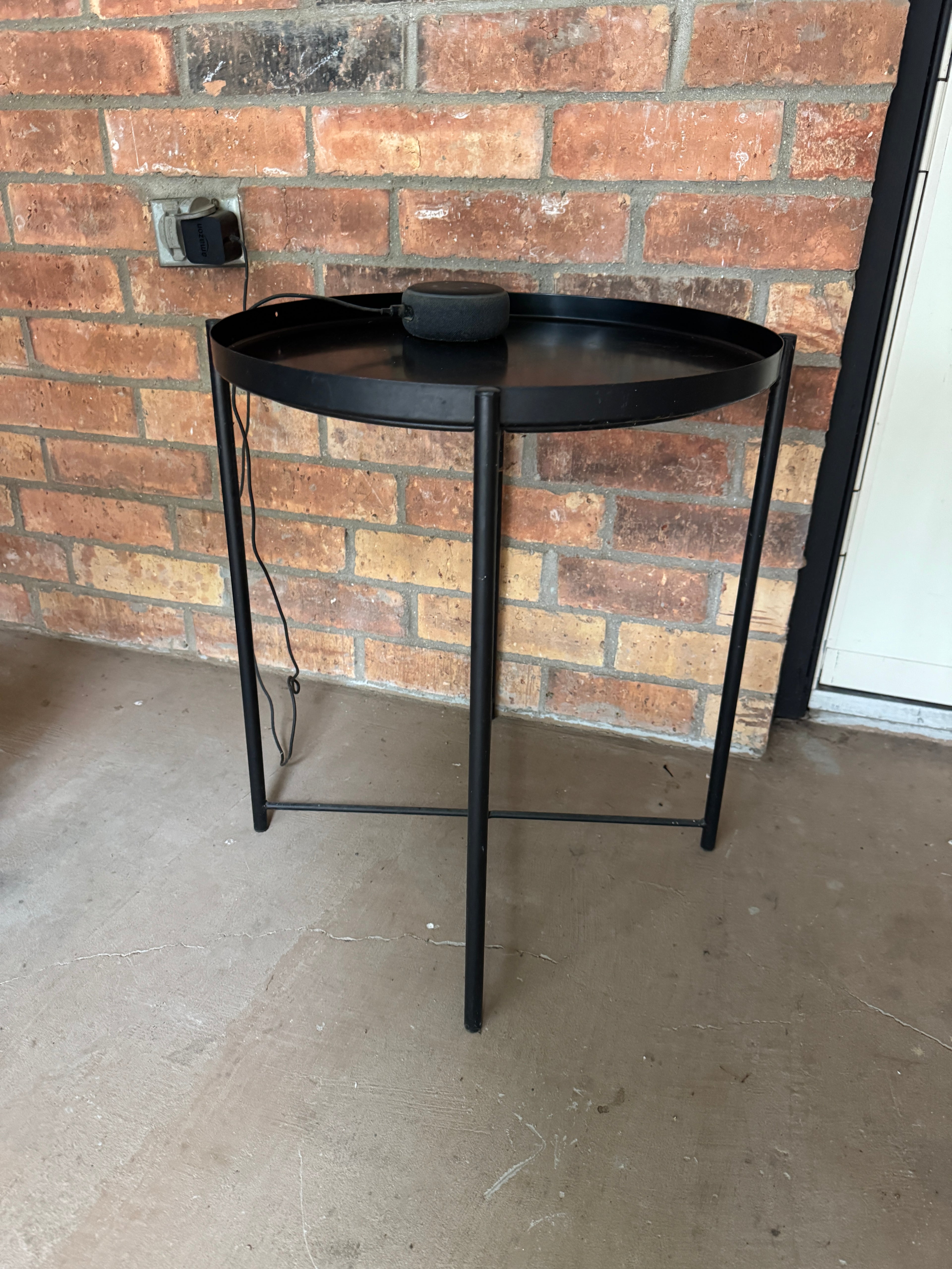 Black Ikea metal accent table