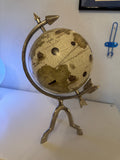Silver and green desk globe