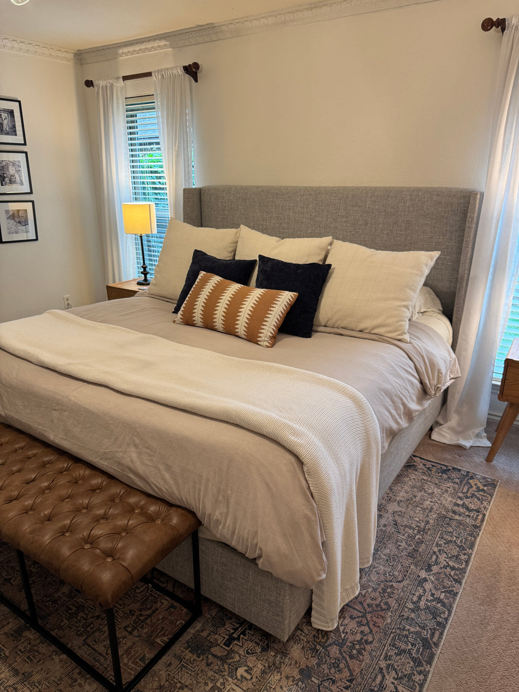 Oversized Cream Throw Pillow with removable cover (Threshold)