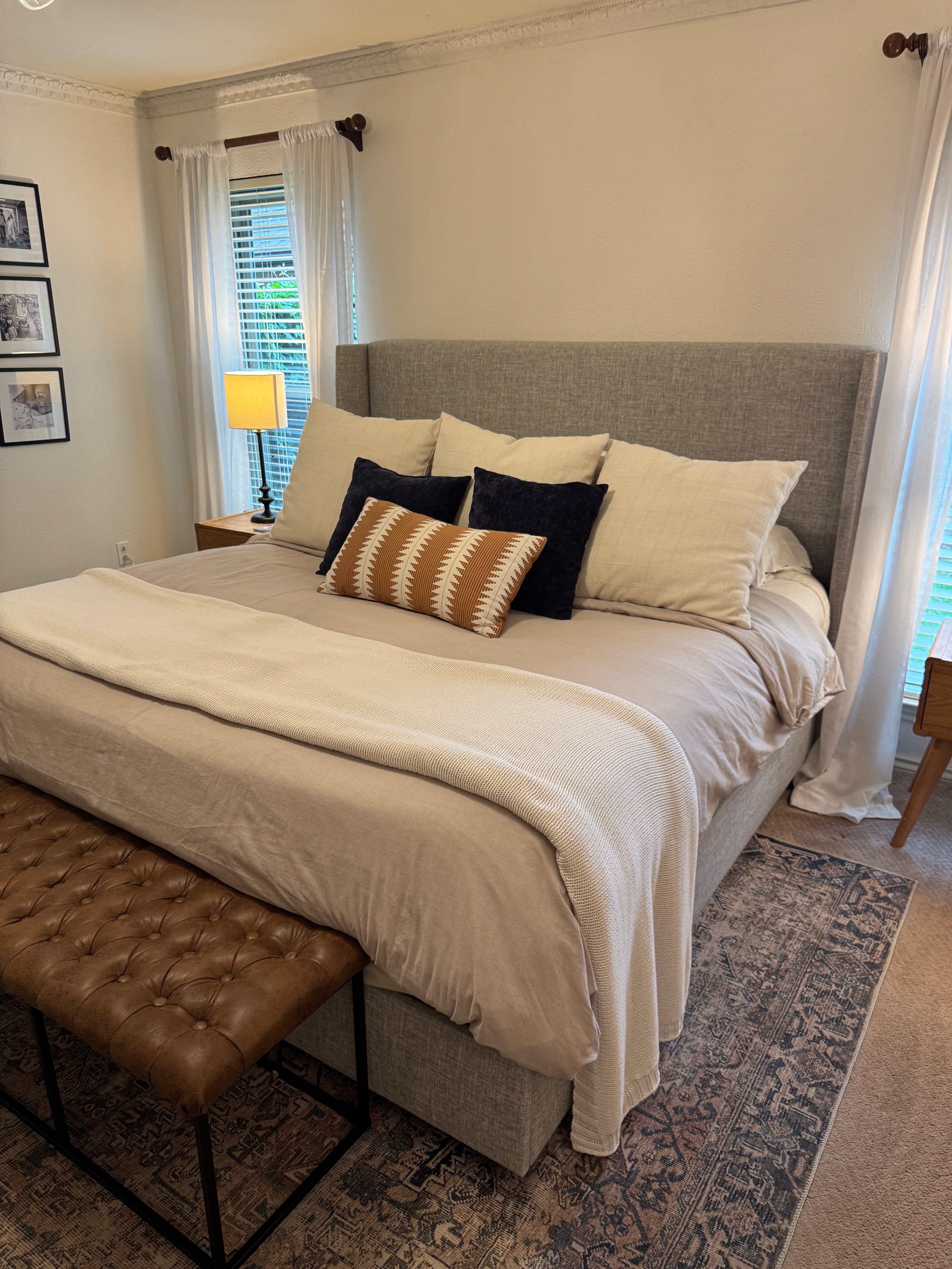 Oversized Cream Throw Pillow with removable cover (Threshold)