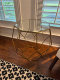 Gold and glass geometric side table (World Market)