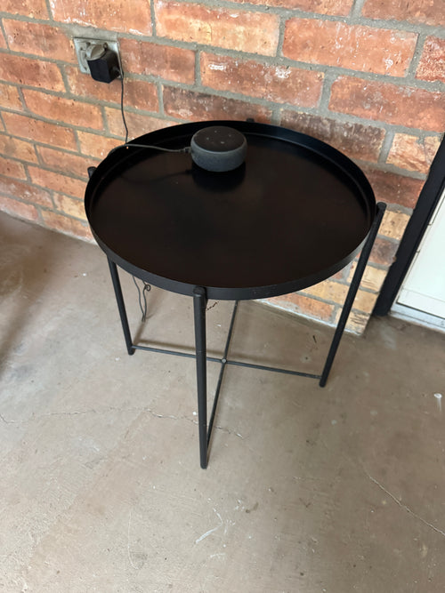 Black Ikea metal accent table