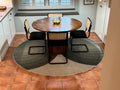 Round green and gray washable rug with rug pad (Ruggable)