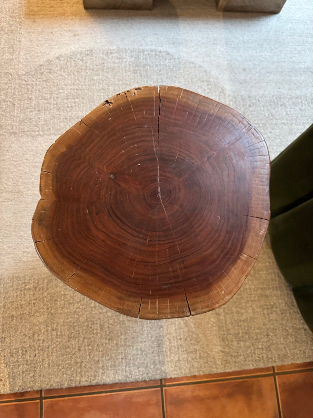Round wood side table