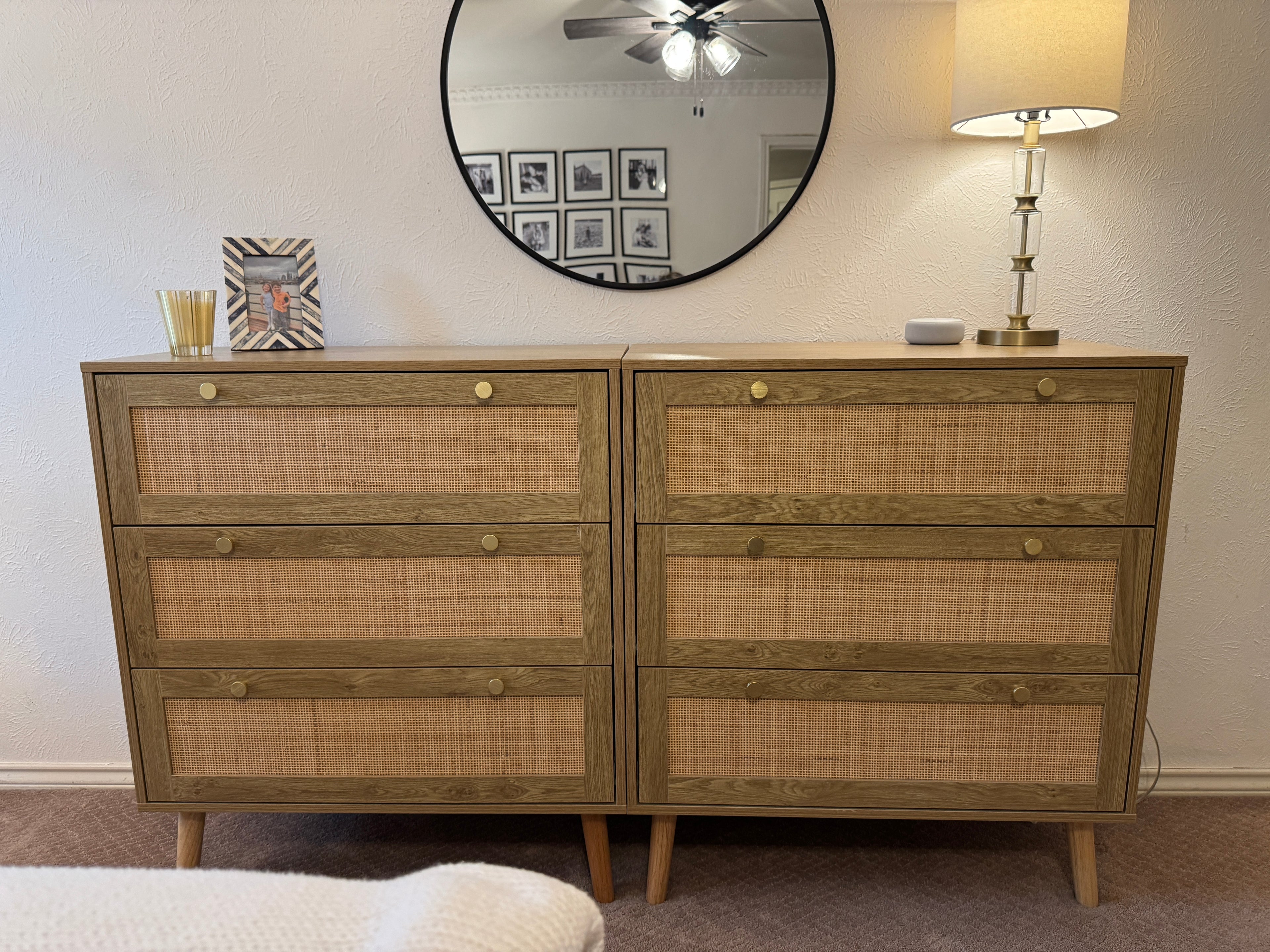 3 Drawer Rattan Dresser
