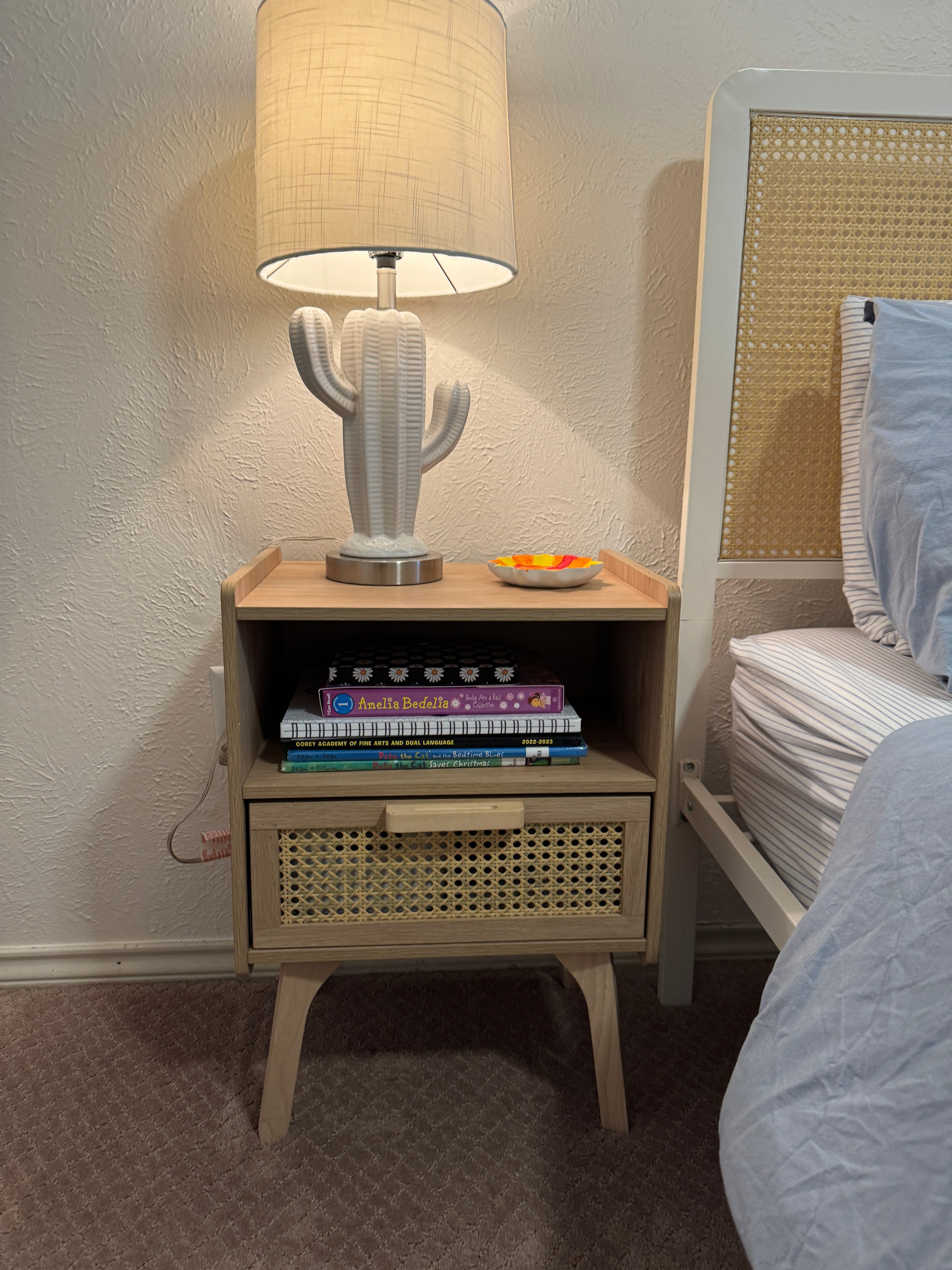 Boho Rattan Nightstand