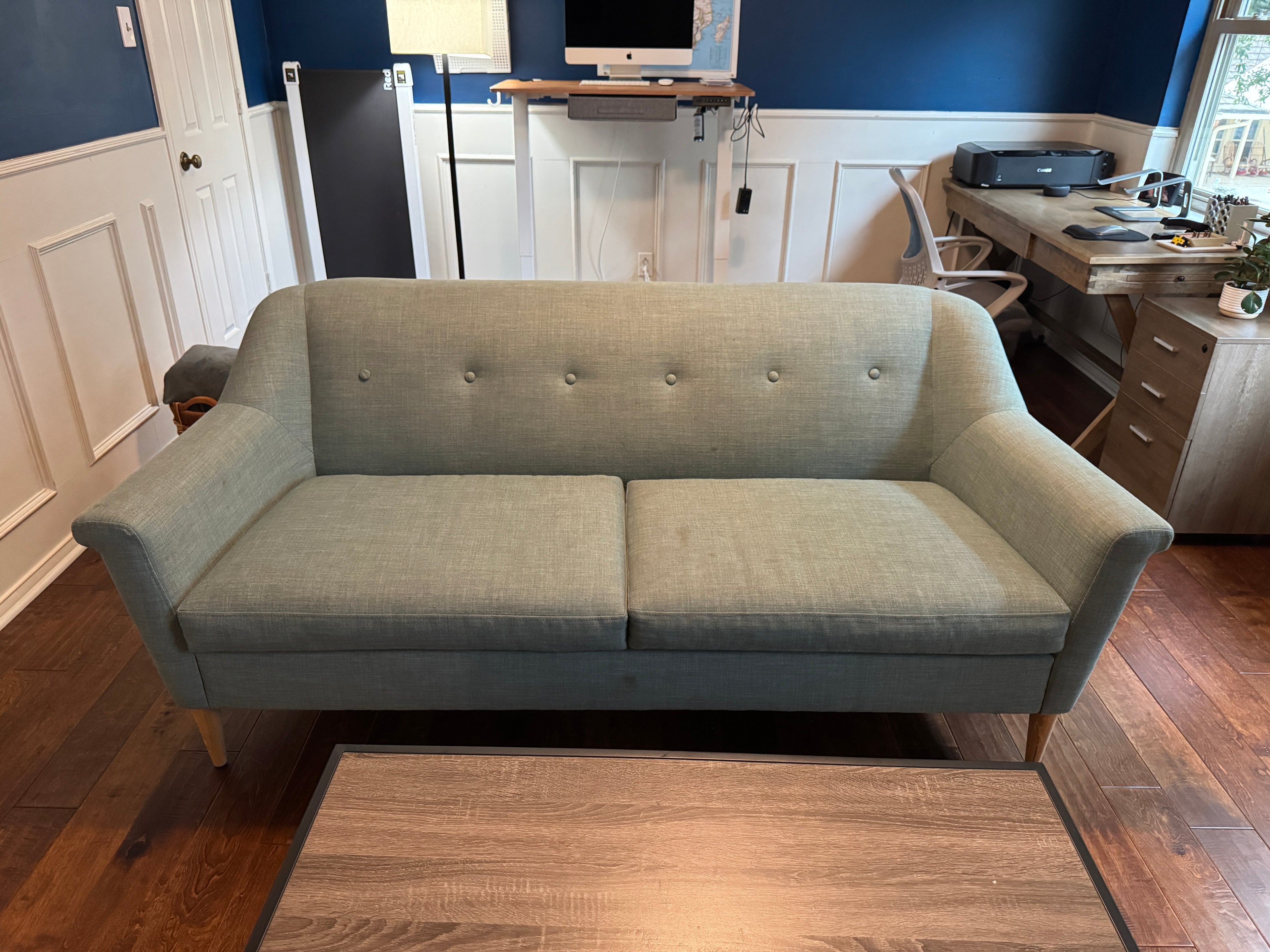 West Elm Loveseat/Sofa, Light Blue