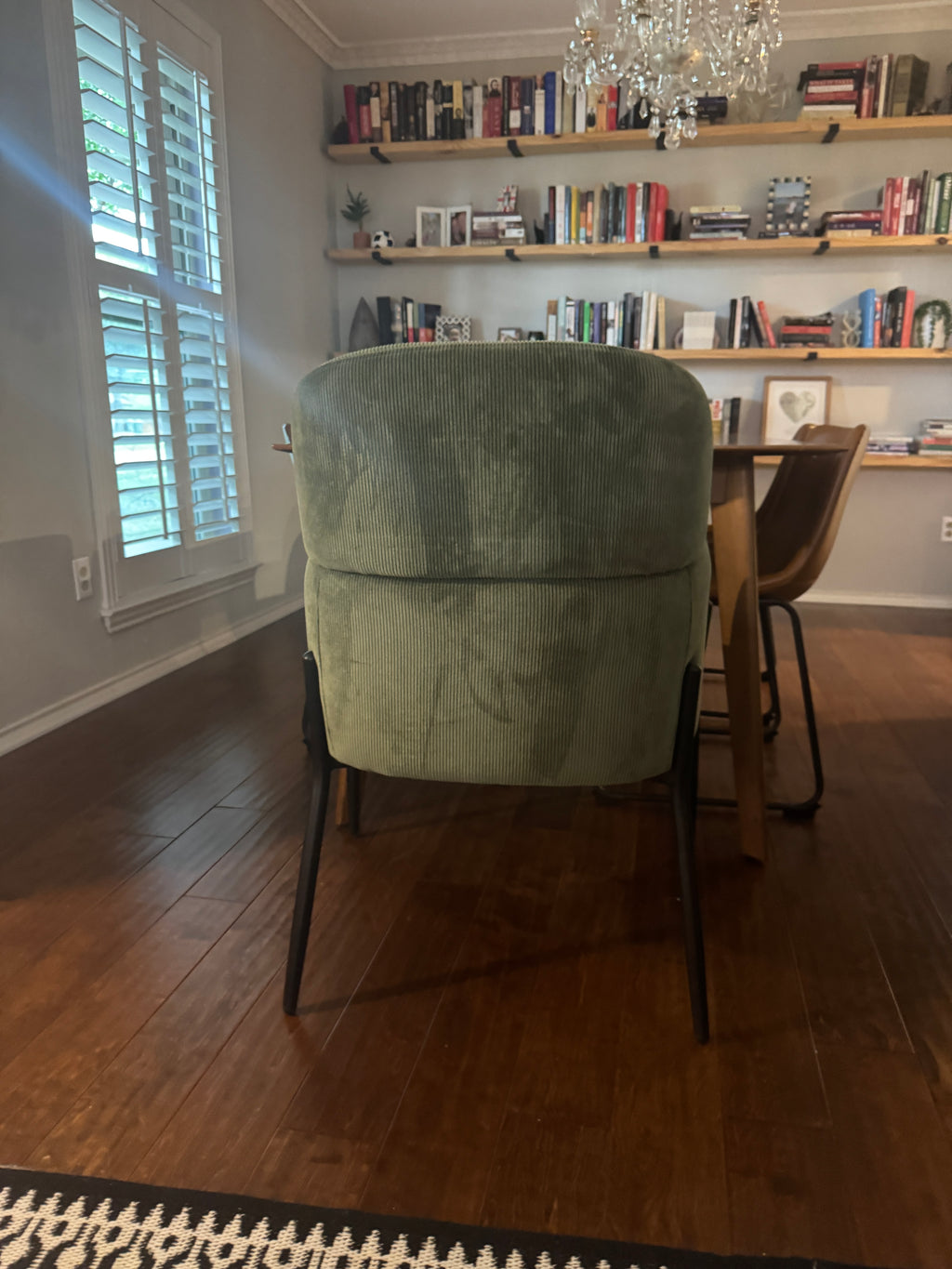 Alba Corduroy Upholstered Dining Armchair, Green (World Market)