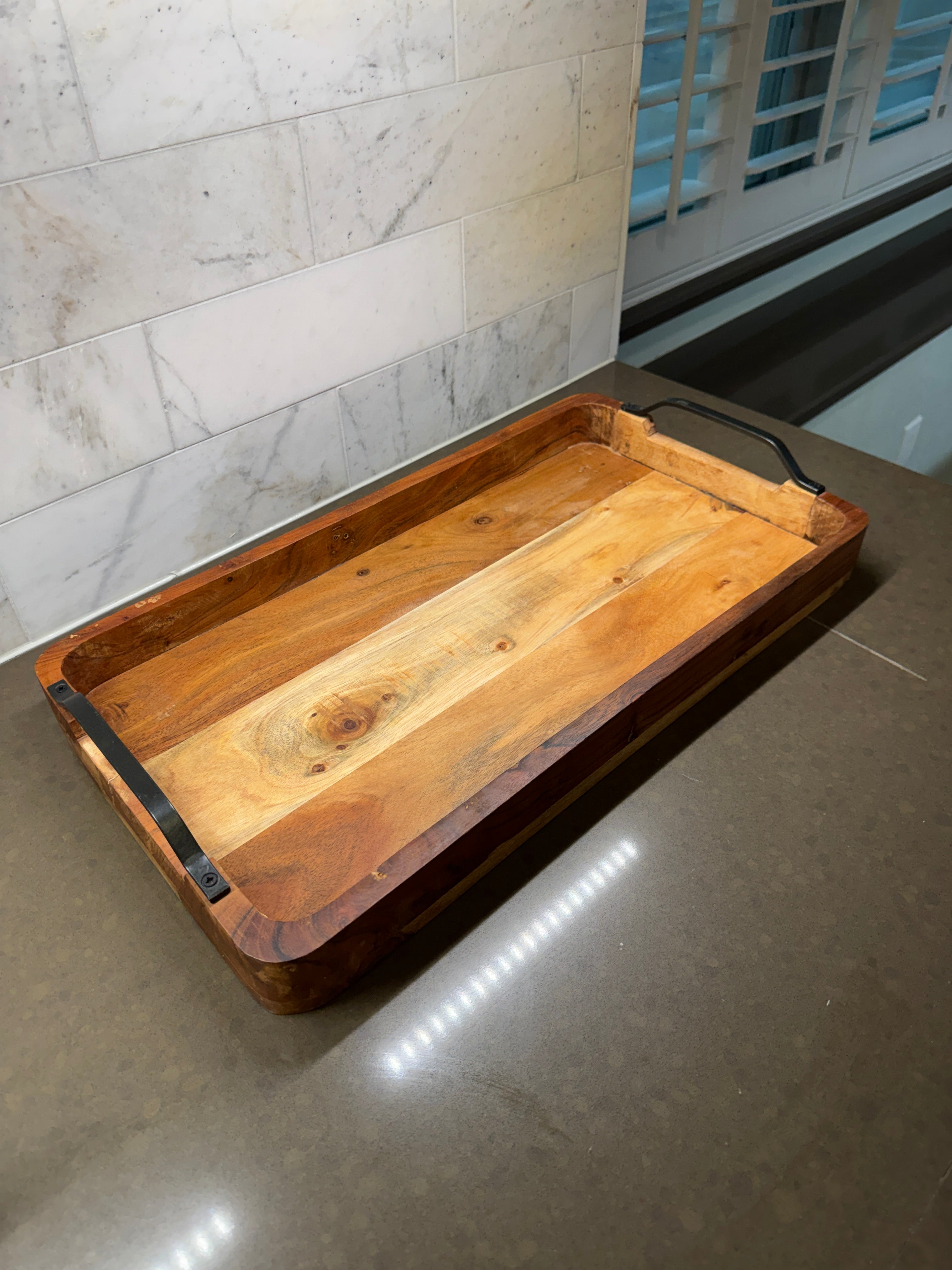 Rustic wooden serving tray