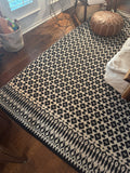 Magnolia Black and White Tribal Rug