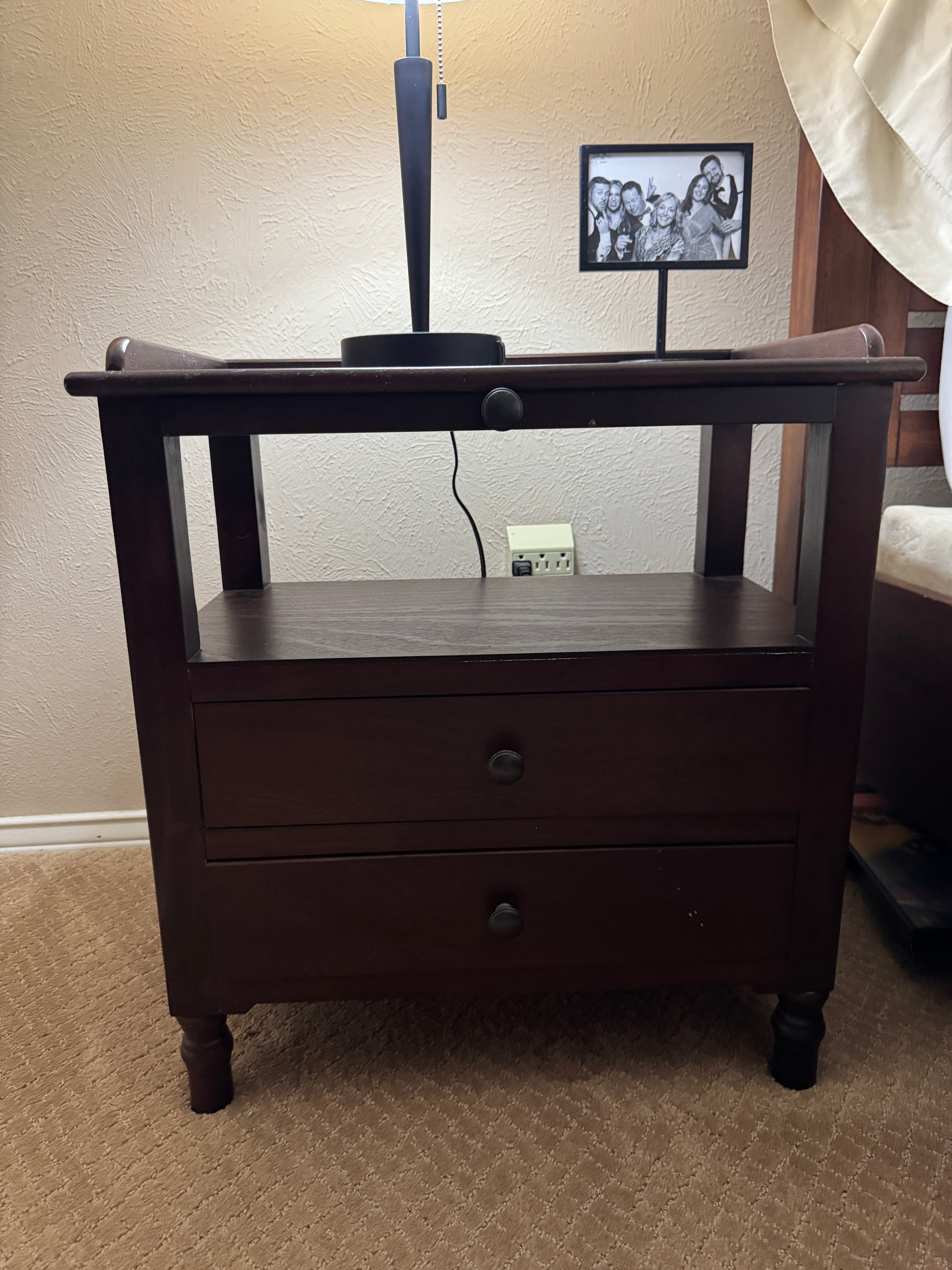 Dark wood side table