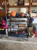 Rolling sports storage rack