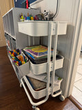 White 3 tiered Ikea utility cart