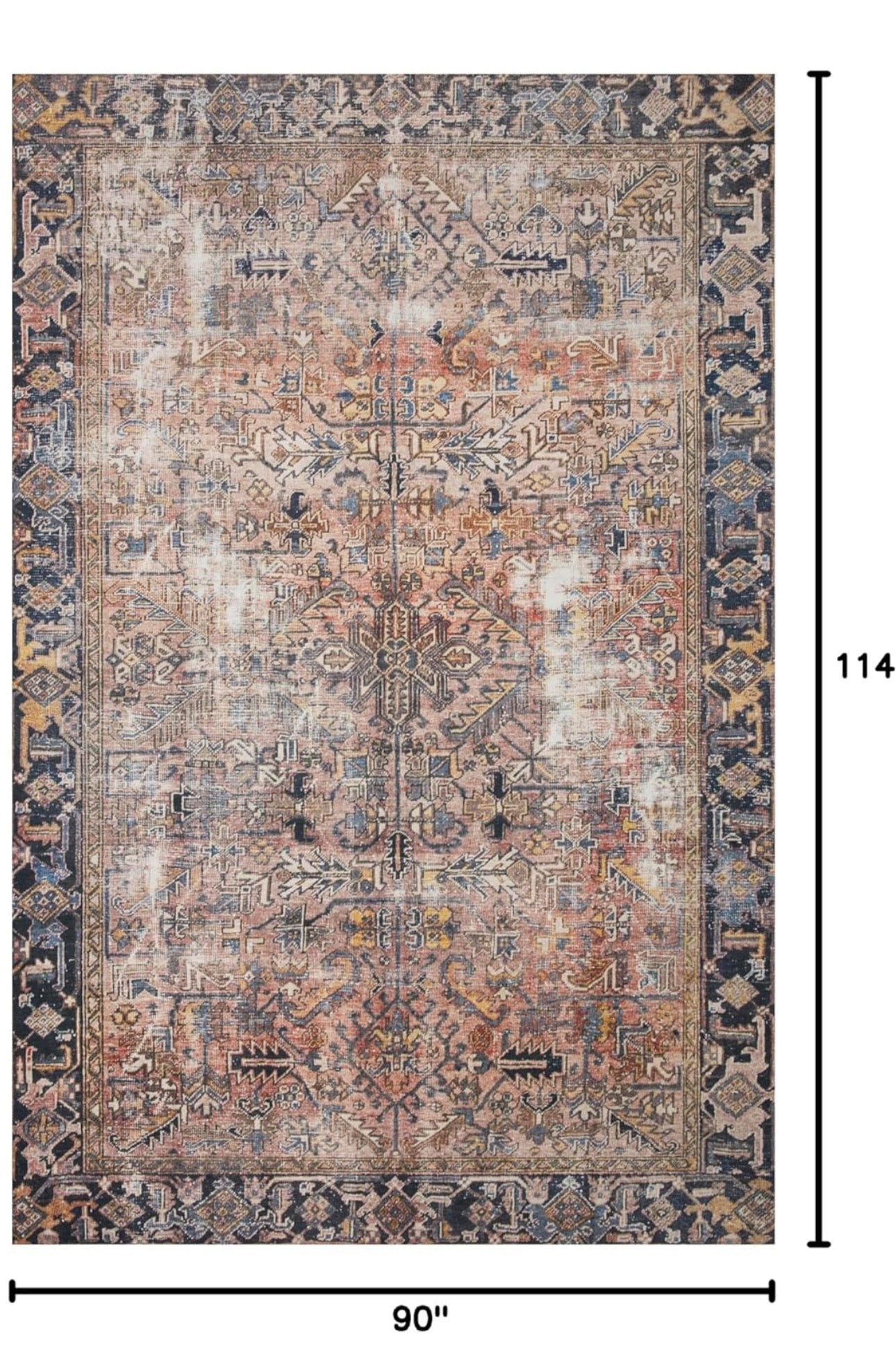 Terracotta/Multi 7'-6'' x 9'-6'' Area Rug