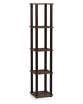 5-Tier Corner Square Rack Display Shelf, Walnut/Brown