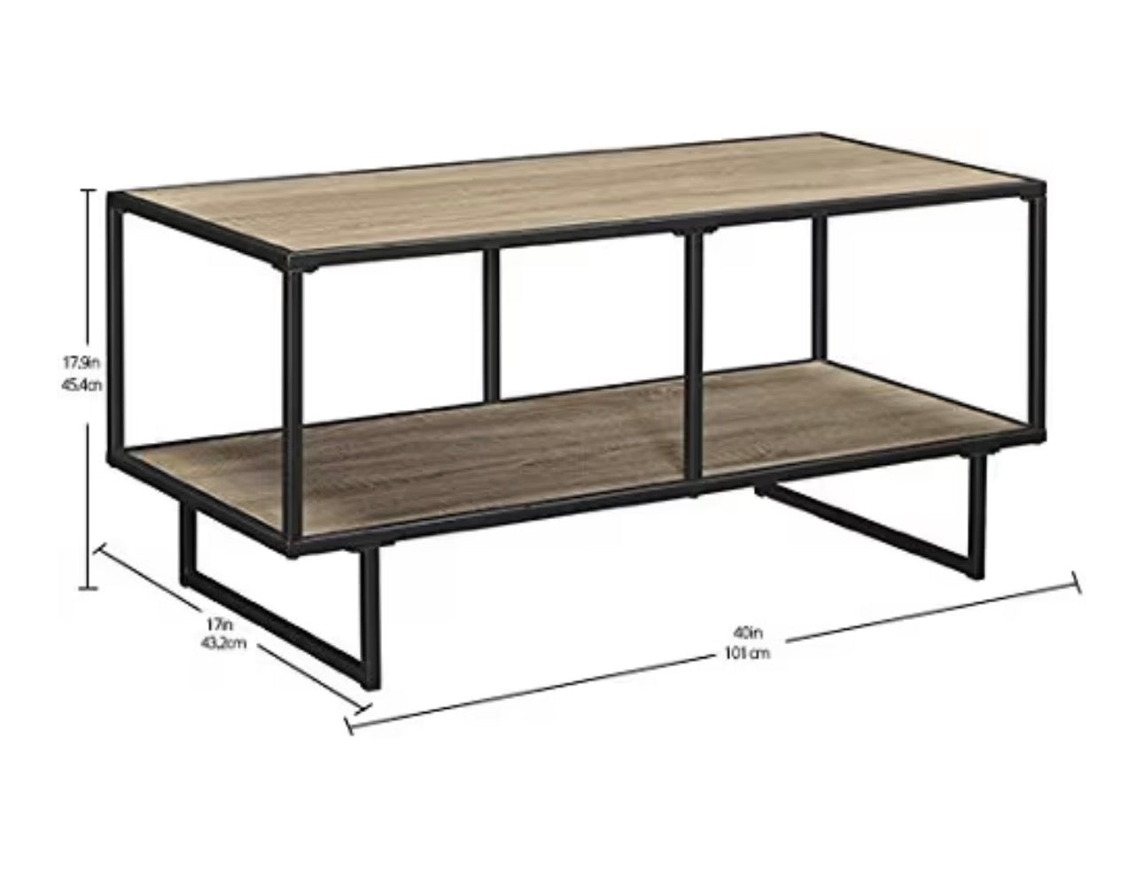 TV Stand/Coffee Table, Distressed Gray Oak