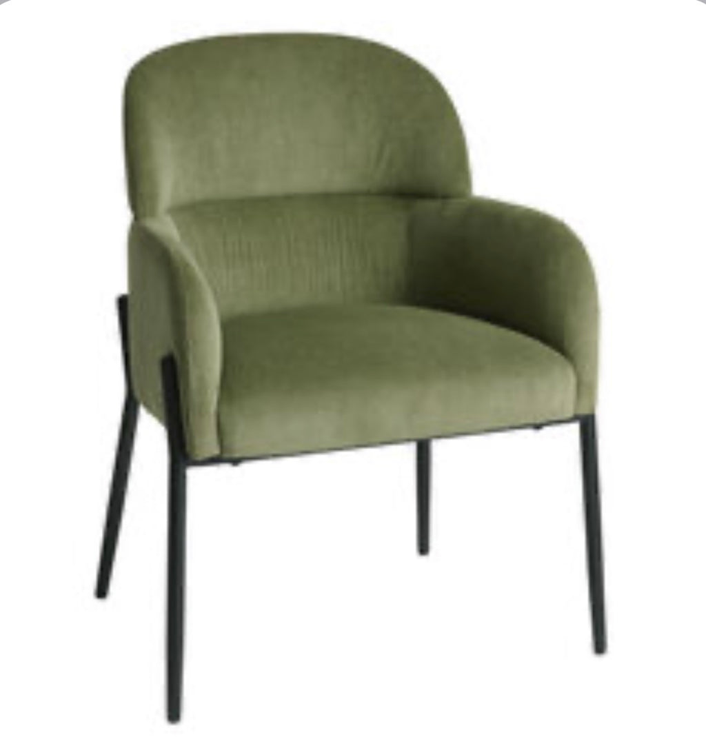 Alba Corduroy Upholstered Dining Armchair, Green (World Market)