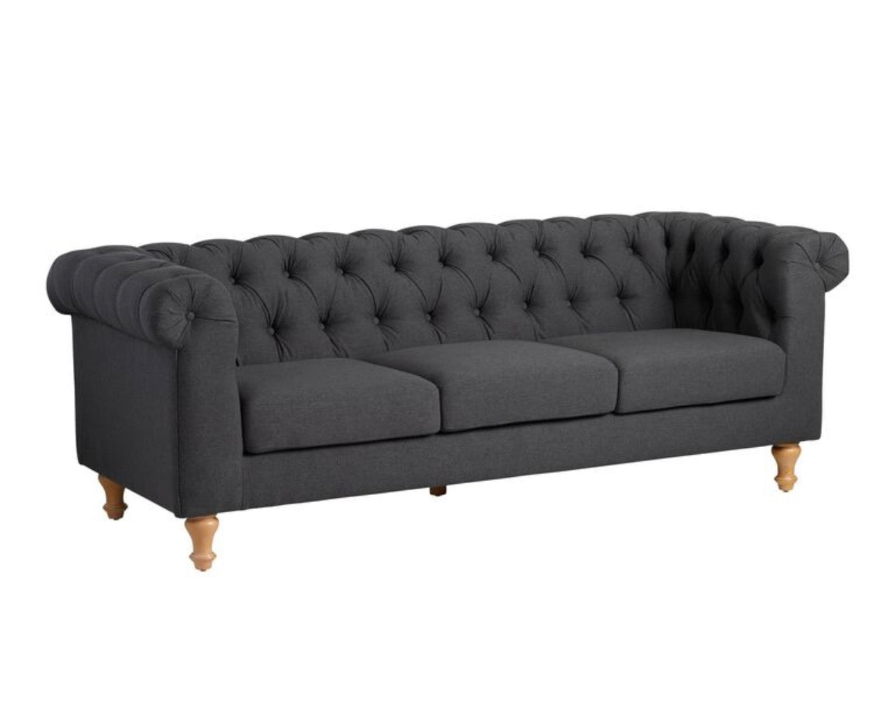 Charcoal Gray Quentin Chesterfield Sofa (World Market)