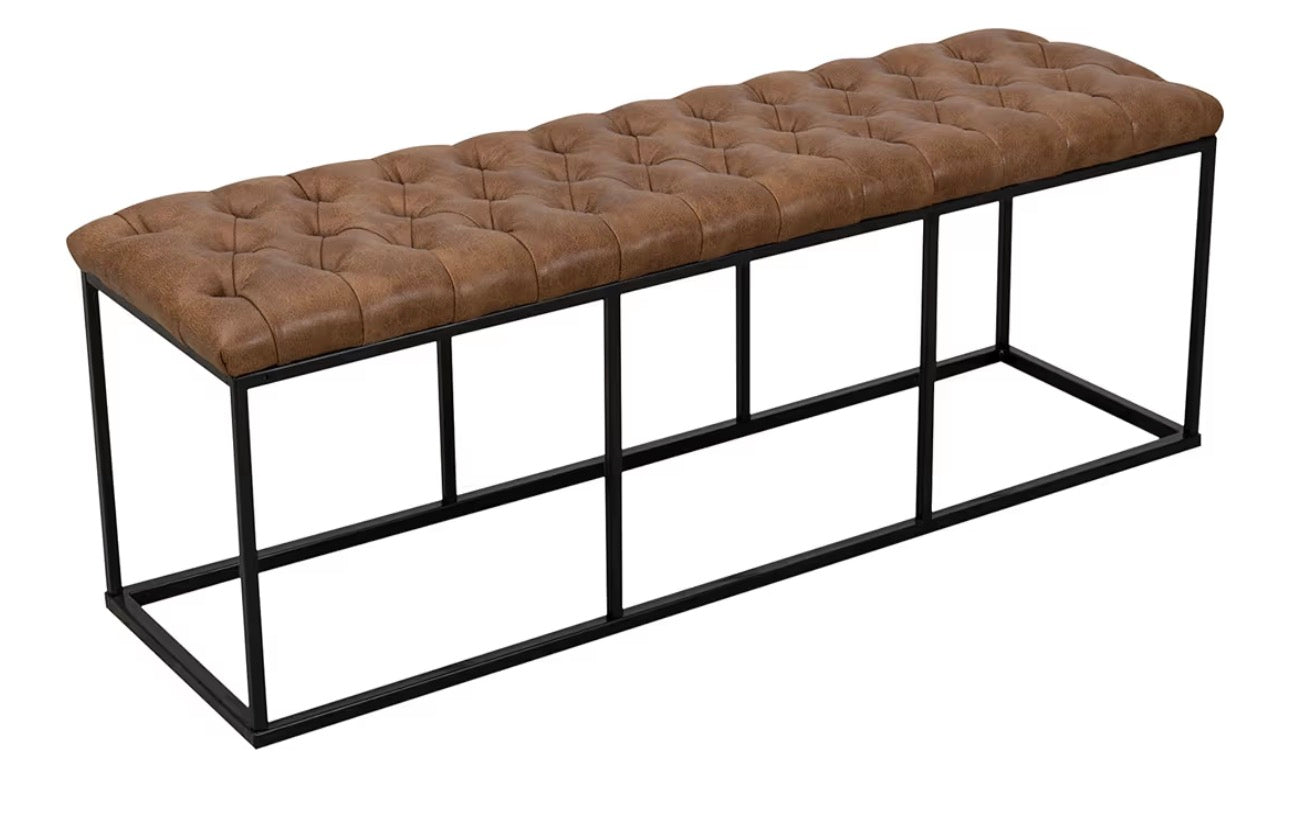 Faux Leather Decorative Bench