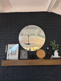 Large Round Black Framed Mirror