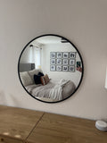 Round Black Framed Mirror
