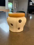 Ceramic & Bamboo Garlic Container