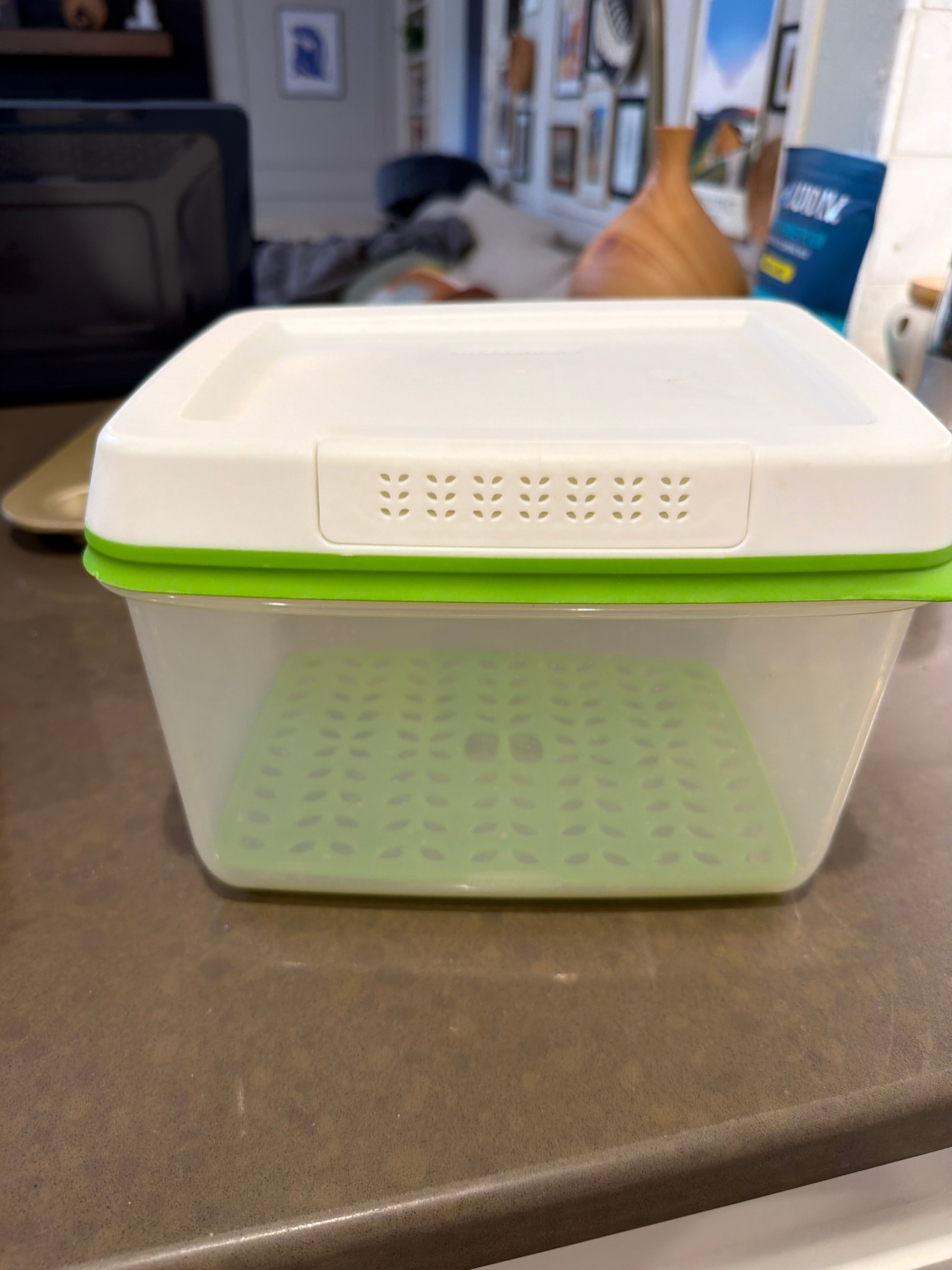Ventilated fruit/veg container